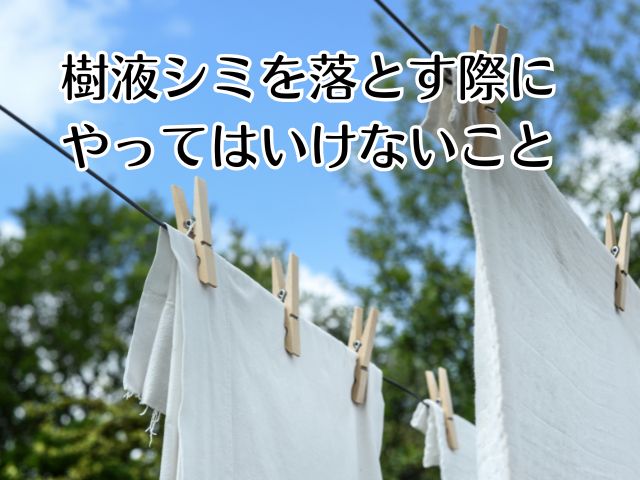 樹液シミを落とす際にやってはいけないこと
