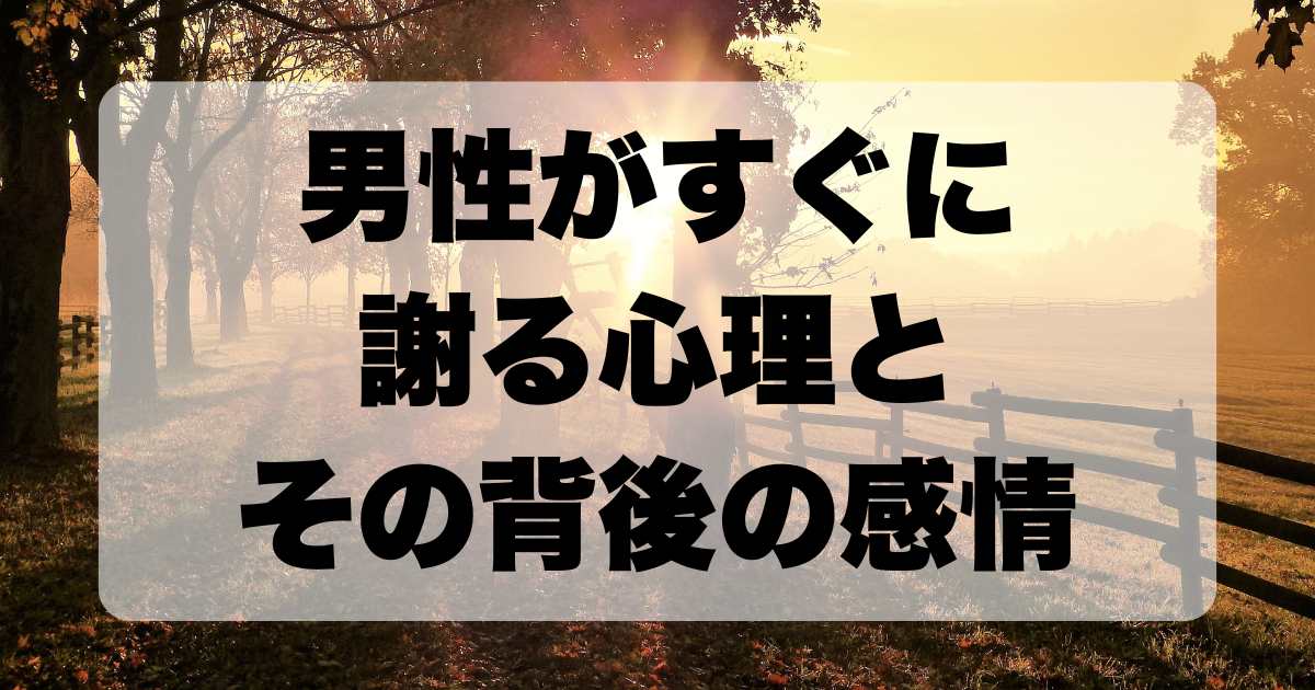 男性がすぐに謝る心理と、その背後の感情